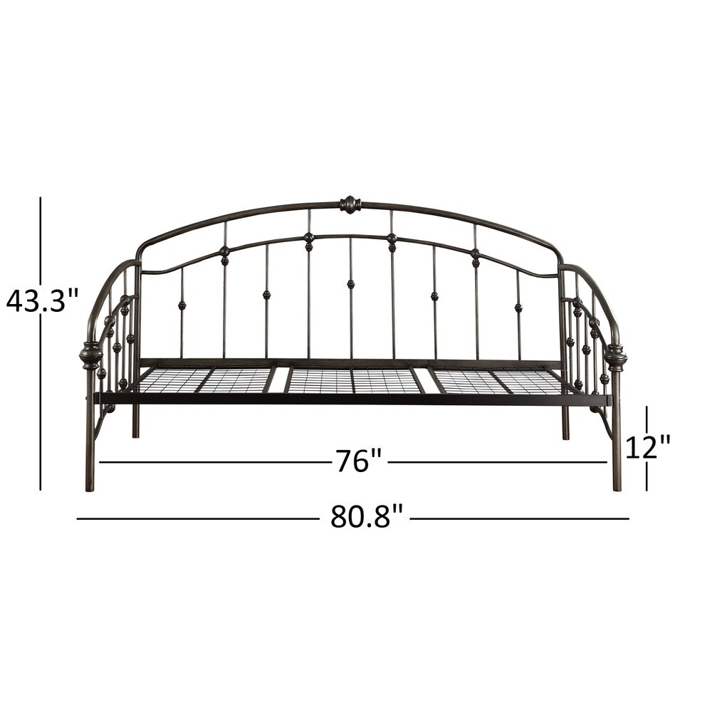 Lacey Round Curved Double Top Arches Victorian Iron Metal Daybed by iNSPIRE Q Classic