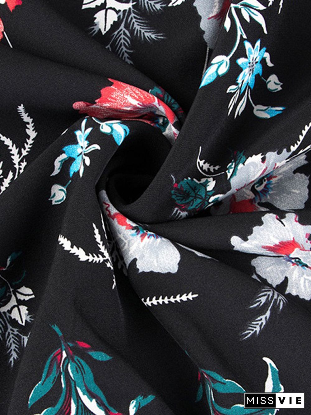 New Autumn Winter Fashion Floral Dress Women Casual Full Sleeve High Waist Loose Print Dress