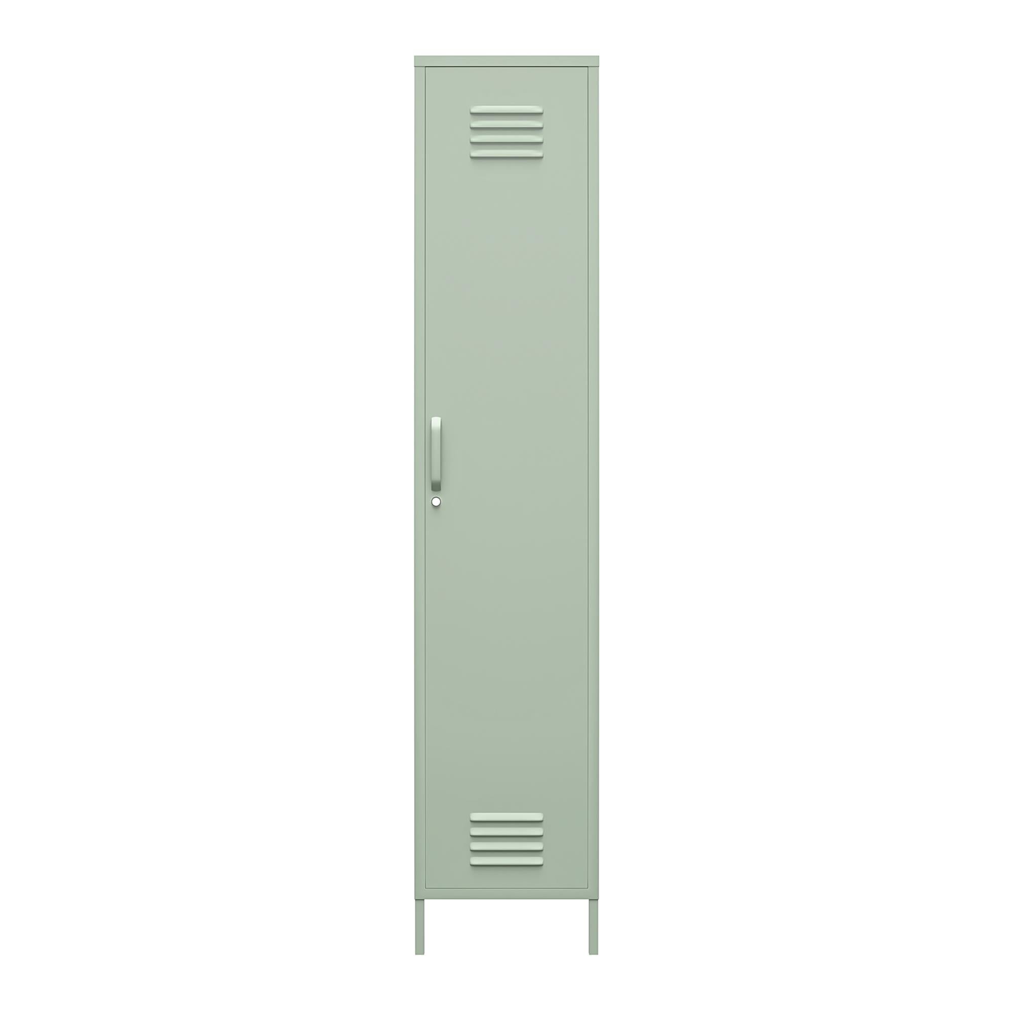 Shadwick 1 Door Tall Single Metal Locker Style Storage Cabinet， Pale Green