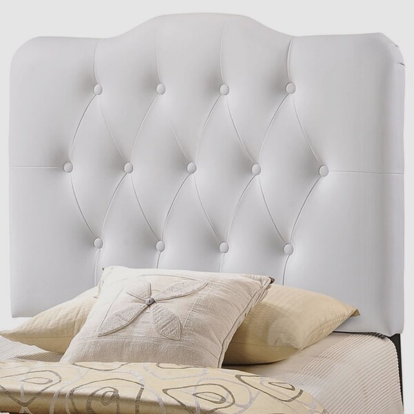 Rovna White Upholstered Tufted Twin Size Headboard - - 27468504