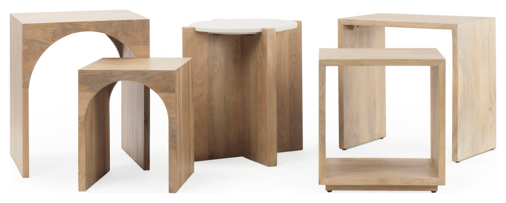 Chloe Light Brown Solid Wood Nesting Tables (Set of 2)   Transitional   Coffee Table Sets   by Mercana  Houzz