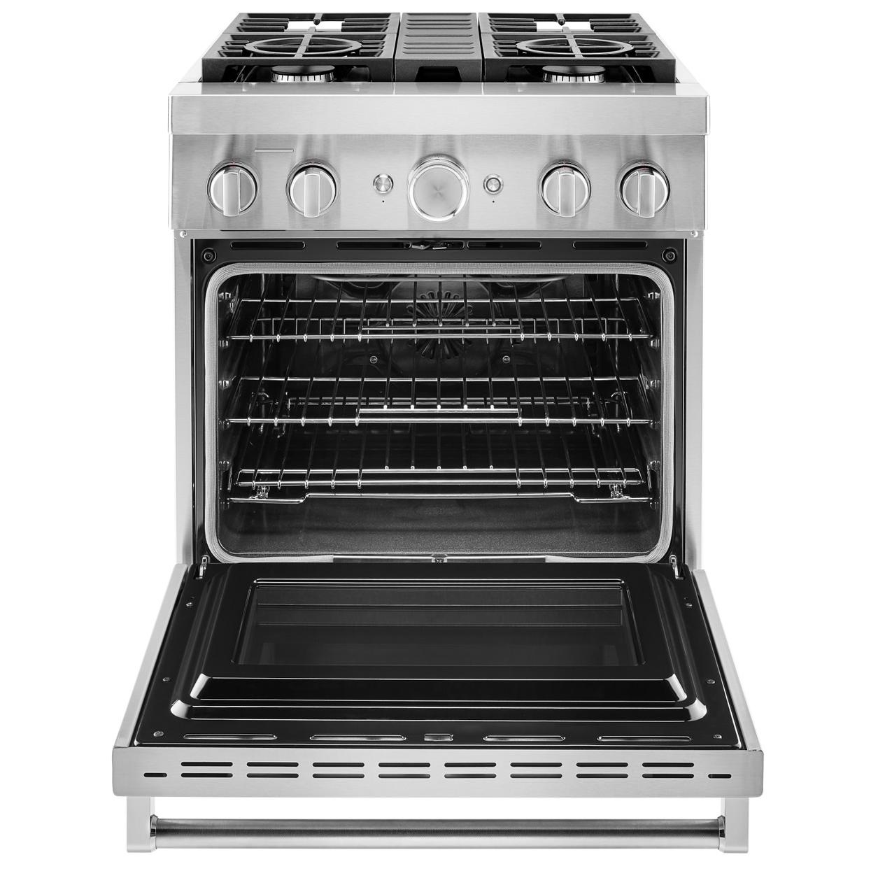 KitchenAid 30-inch Freestanding Dual Fuel Range with Even-Heat�True Convection KFDC500JSS