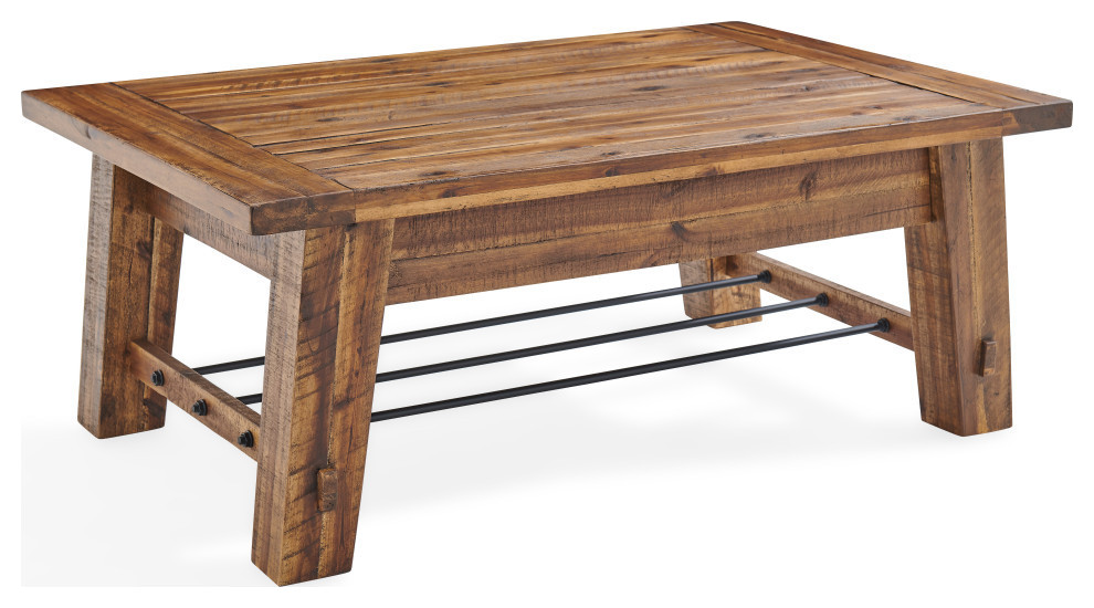 Durango Industrial Wood 48 quotL Coffee Table and Two End Tables  Set of 3   Rustic   Coffee Table Sets   by Bolton Furniture  Inc.  Houzz