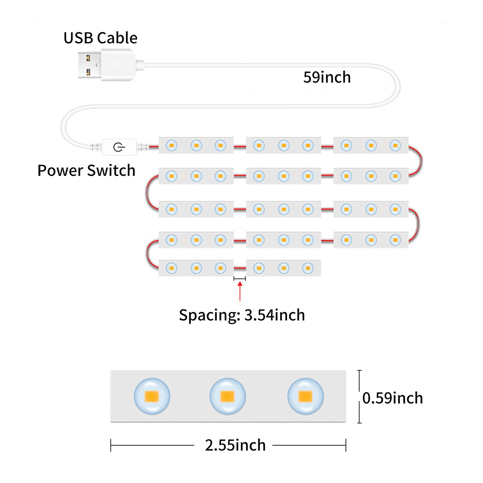 Led Makeup Mirror Lights 30leds Dimmable Touch Control Vanity Mirror Lights Bathroom Mirror Light With Usb Cable Led Strip Lights Dressing Mirror  10p