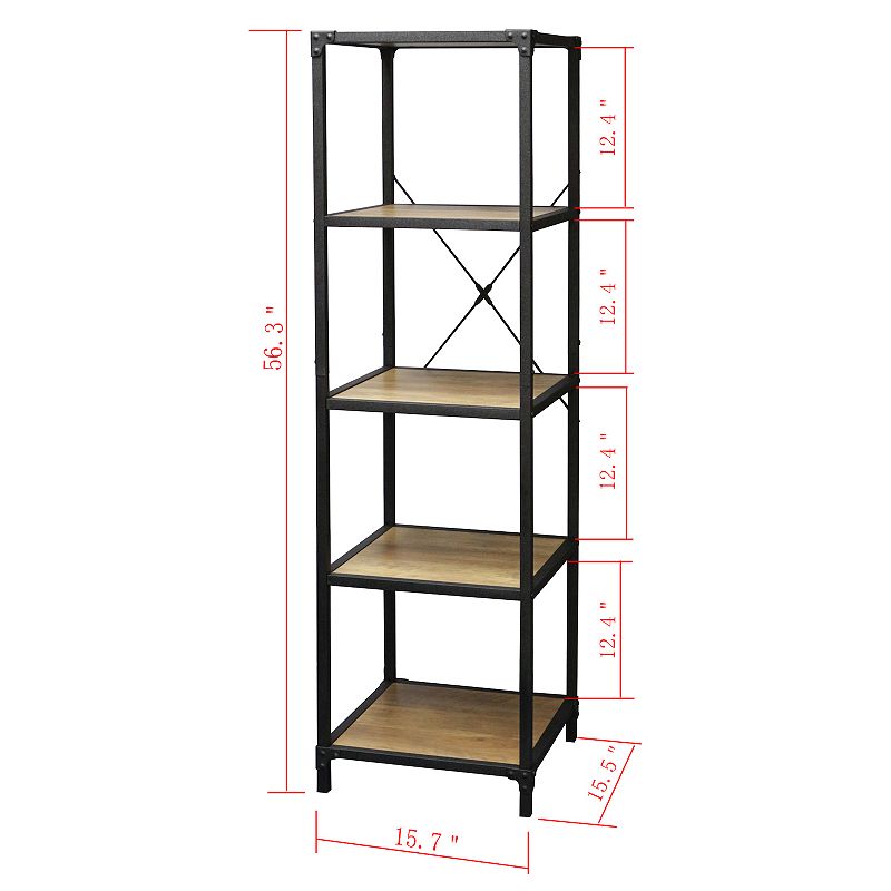 eHemco 5 Tier Rustic Corner Storage Shelf Rack