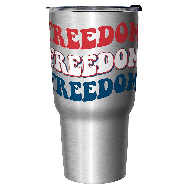 Freedom 70's Style Typography 27-oz. Stainless Steel Travel Mug