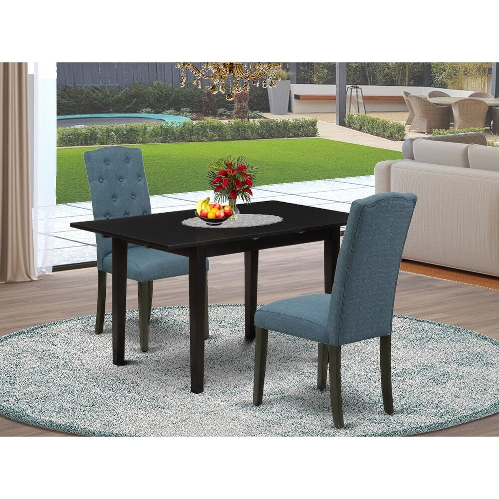 East West Furniture Kitchen Table Set  a Rectangle Dining Table and Dining Chairs (Pieces/ Seat And Finish Color Options)