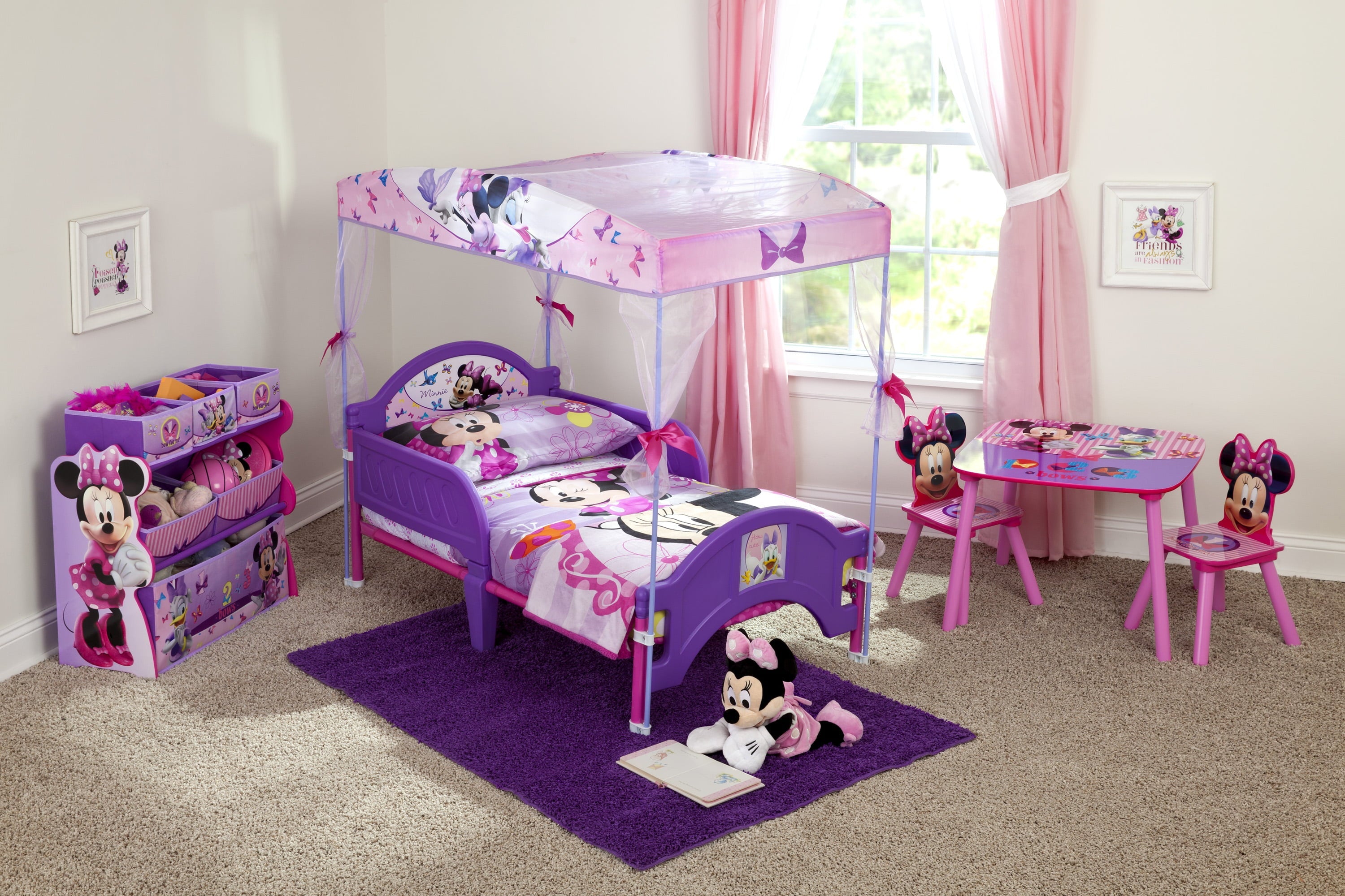 Delta Children Disney Minnie Mouse Plastic Toddler Canopy Bed, Purple