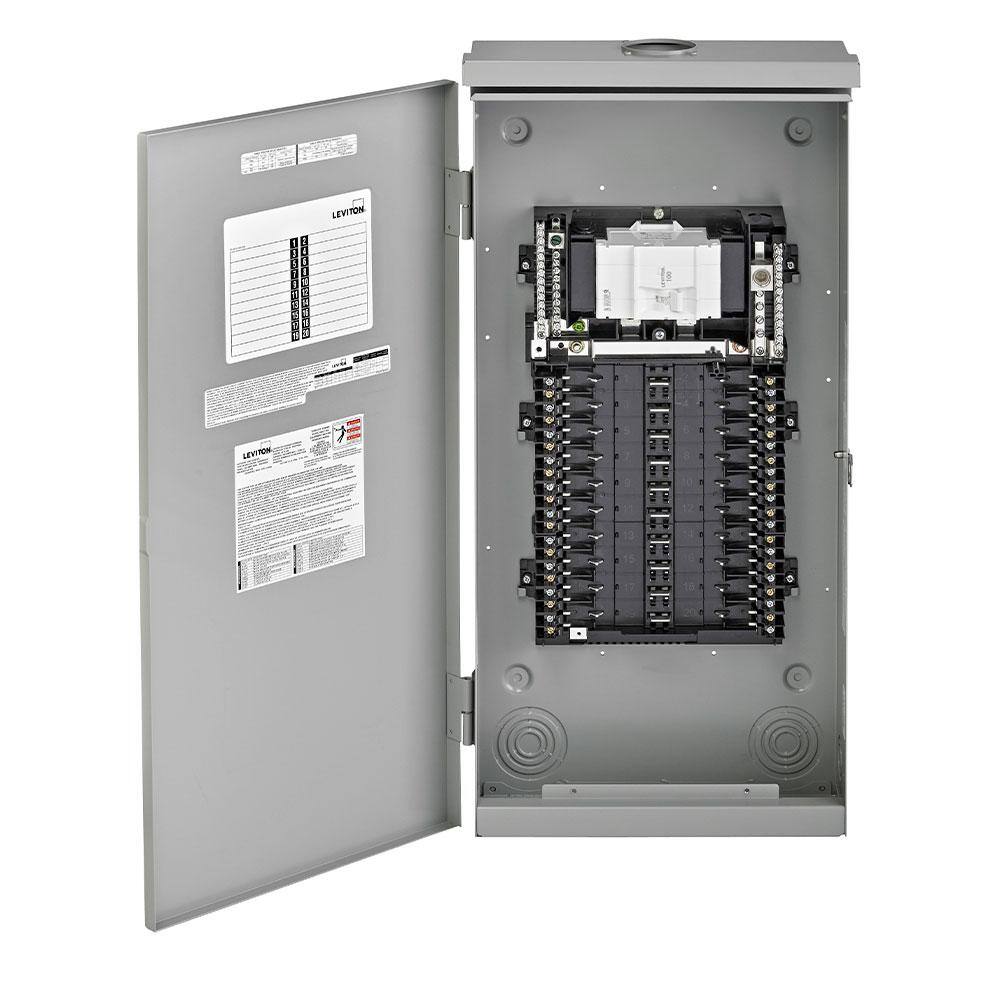 Leviton 20 Space Outdoor Load Center with 100 Amp Main Circuit Breaker LR210-BDD