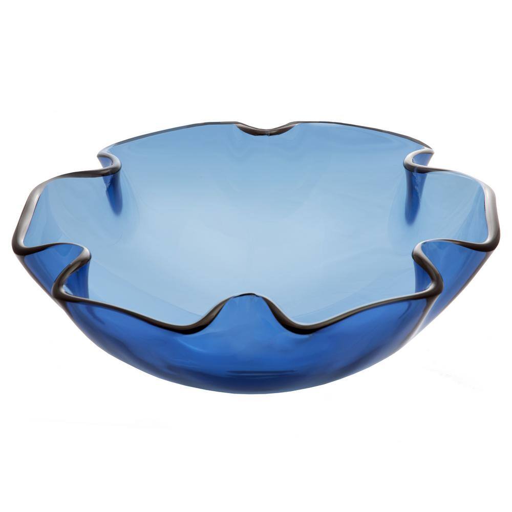 Eden Bath Wave Rim Glass Vessel Sink in Blue EB_GS50