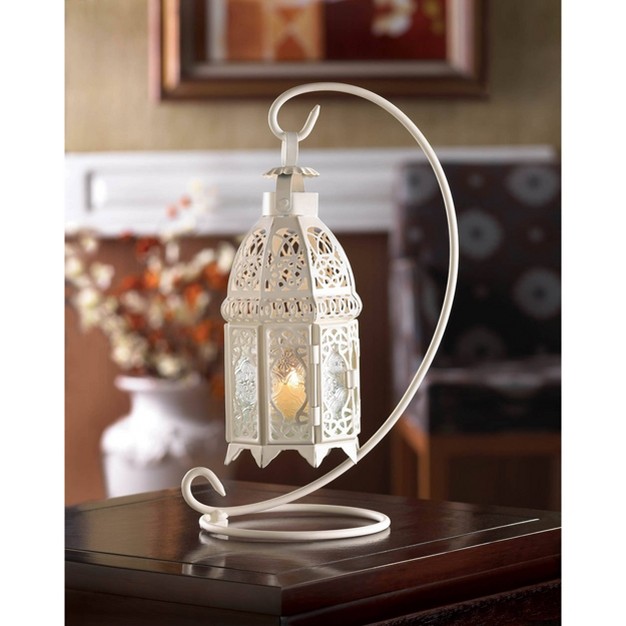 Metal Fancy Outdoor Lantern With Stand White Zingz amp Thingz