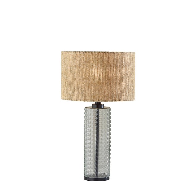 Delilah Glass Table Lamp Black clear Adesso