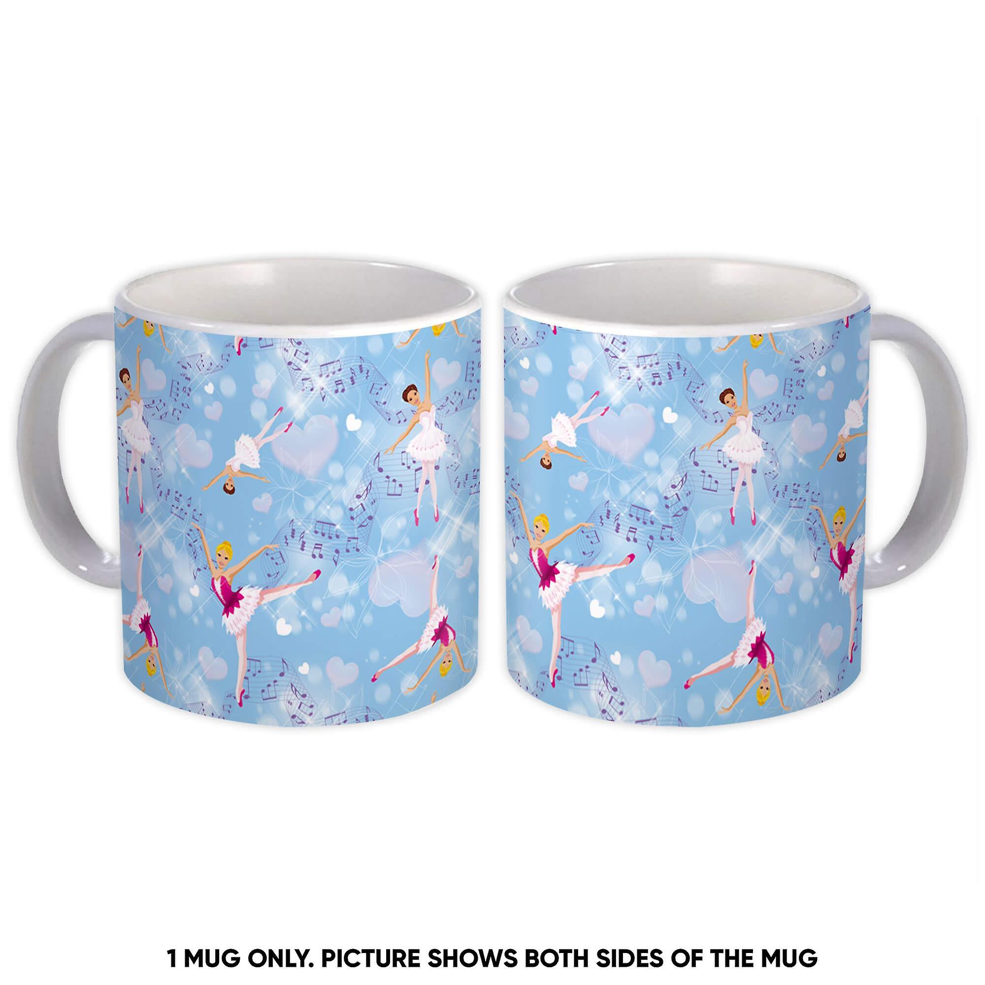 Gift Mug: Ballet Dancer Pattern Ballerina