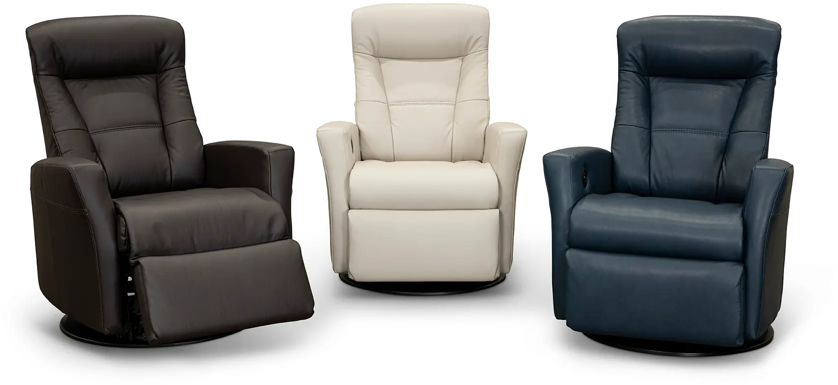 Grove Brown Large Leather Swivel Glider Power Recliner with Adjustable Headrest