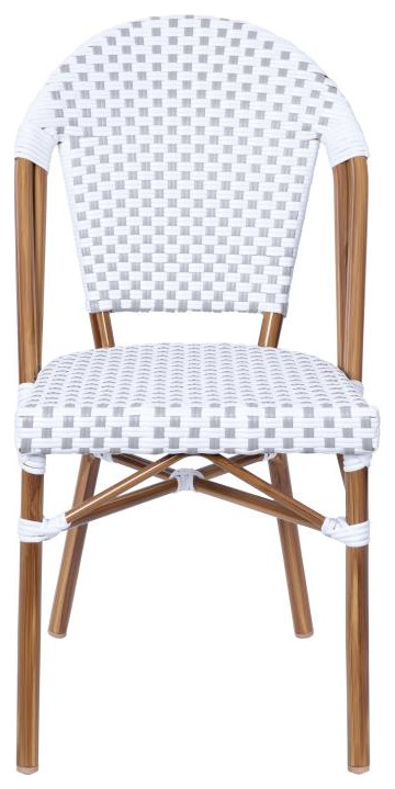 Lourdes Indoor/Outdoor French Bistro Stacking Chairs  Set of 2   Tropical   Outdoor Dining Chairs   by clickhere2shop  Houzz