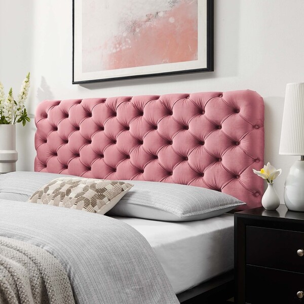 Lizzy Tufted Queen Performance Velvet Headboard - - 31910808