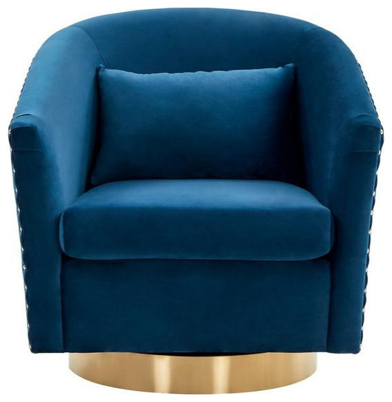 Baylee Quilted Swivel Tub Chair Navy   Contemporary   Armchairs And Accent Chairs   by Virgil Stanis Design  Houzz