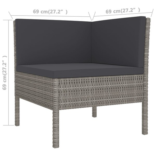 12 Piece Patio Lounge Set with Cushions Poly Rattan Gray - Overstock - 36226001