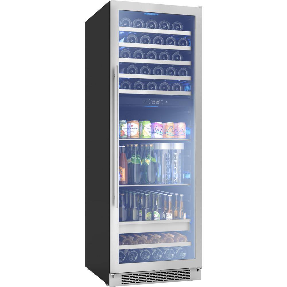 Zephyr Presrv 24 in. 59-Bottle Wine and 161-Can Dual Zone Beverage and Wine Cooler PRWB24F02AG