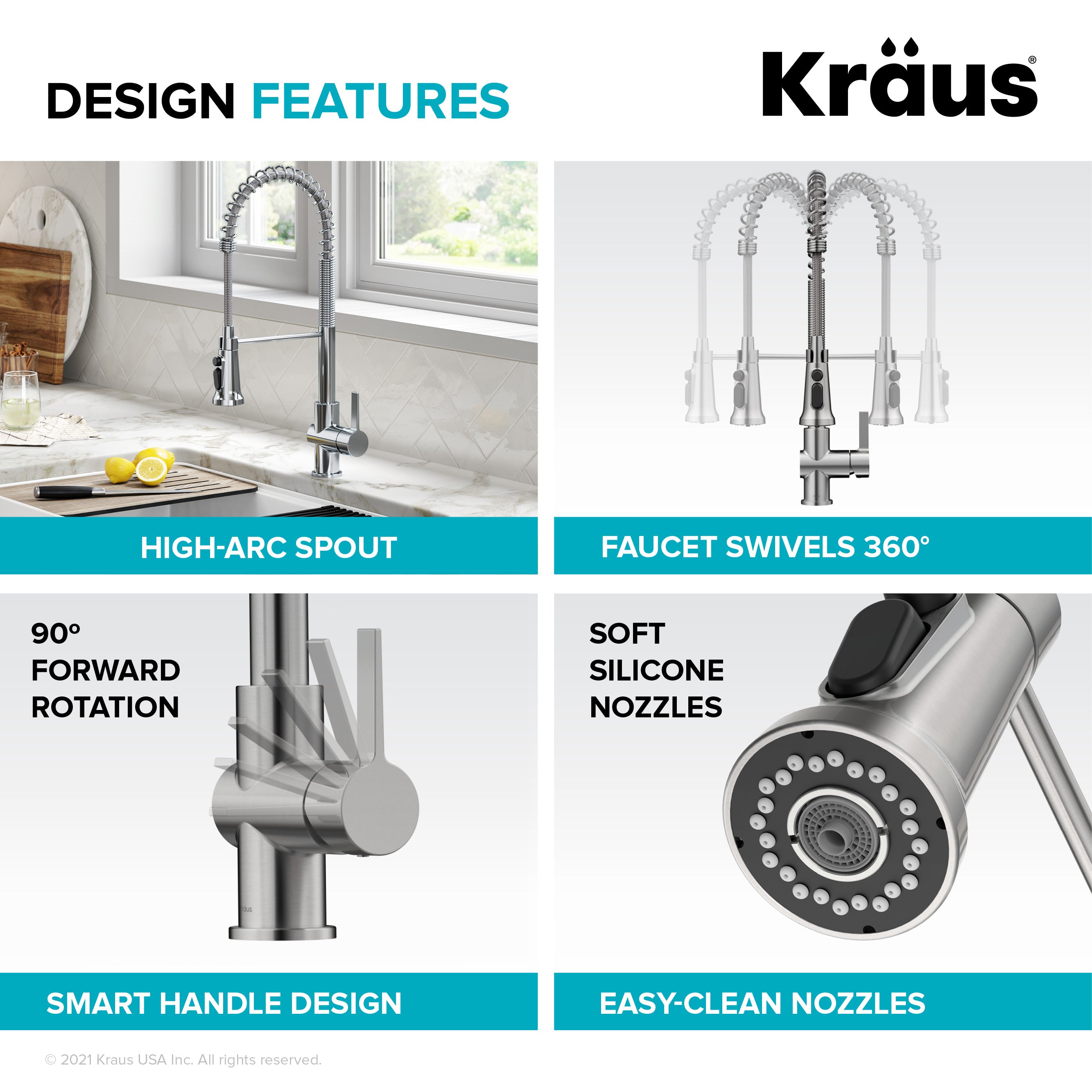 Kraus Britt 2-in-1 Commercial Style Pull-Down Single Handle Water Filter Kitchen Faucet for Reverse Osmosis or Water Filtration System in Chrome