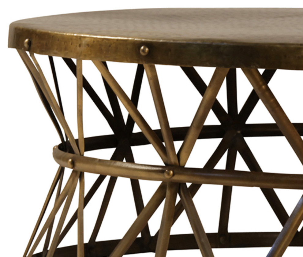 Brass Hammered Coffee Table   Traditional   Coffee Tables   by Design Mix Furniture  Houzz