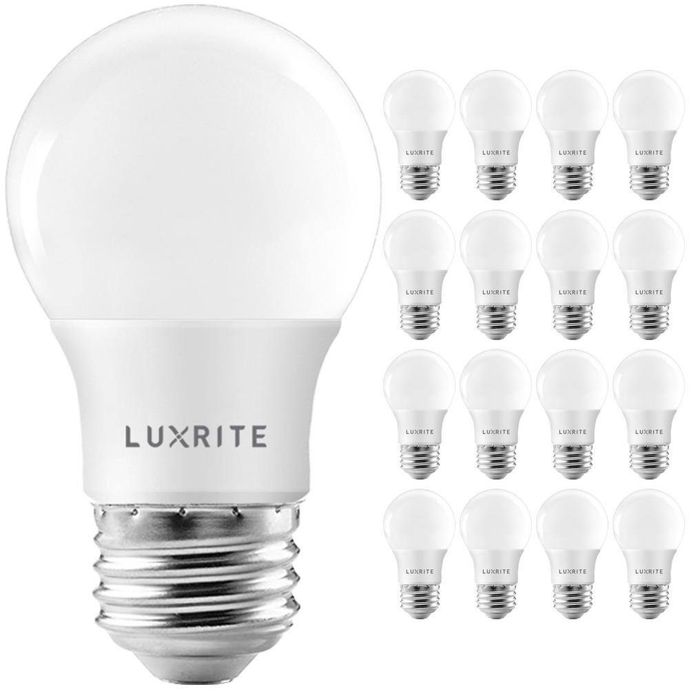 LUXRITE 40-Watt Equivalent A15 LED E26 Base LED Light Bulb 2700K Warm White 7-Watt Dimmable 600 Lumens UL Listed 16-Pack LR21350-16PK