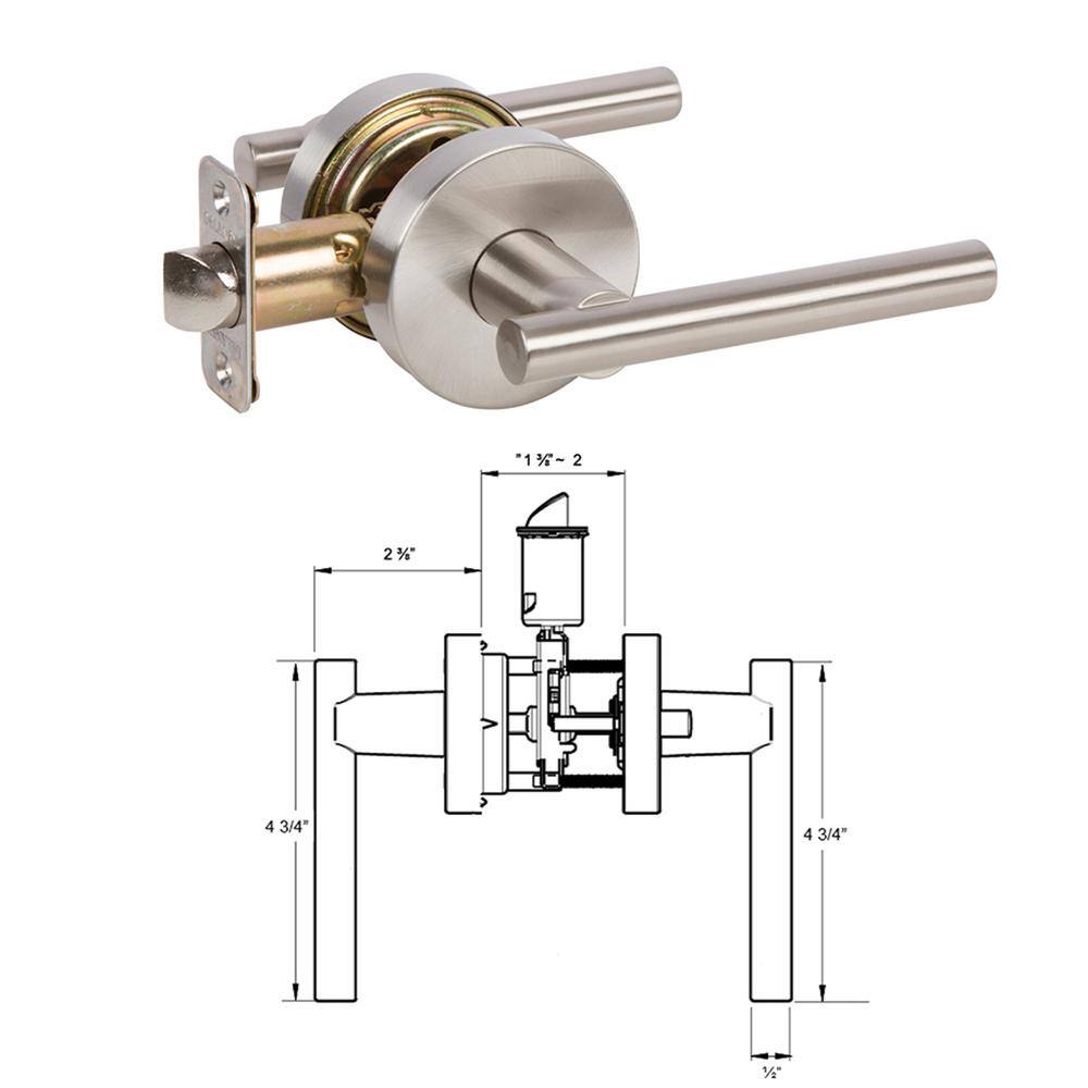 DELANEY HARDWARE Contemporary Collection Cira Satin Nickel HallCloset Door Handle 350511