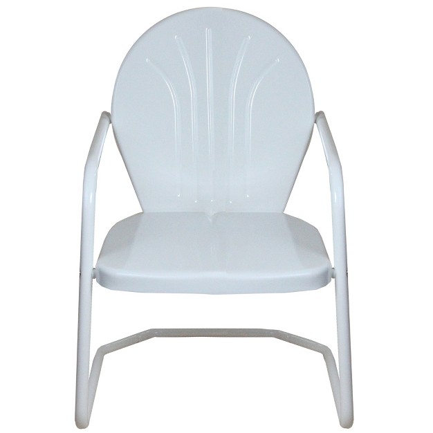 Northlight 34 inch Outdoor Retro Tulip Armchair White