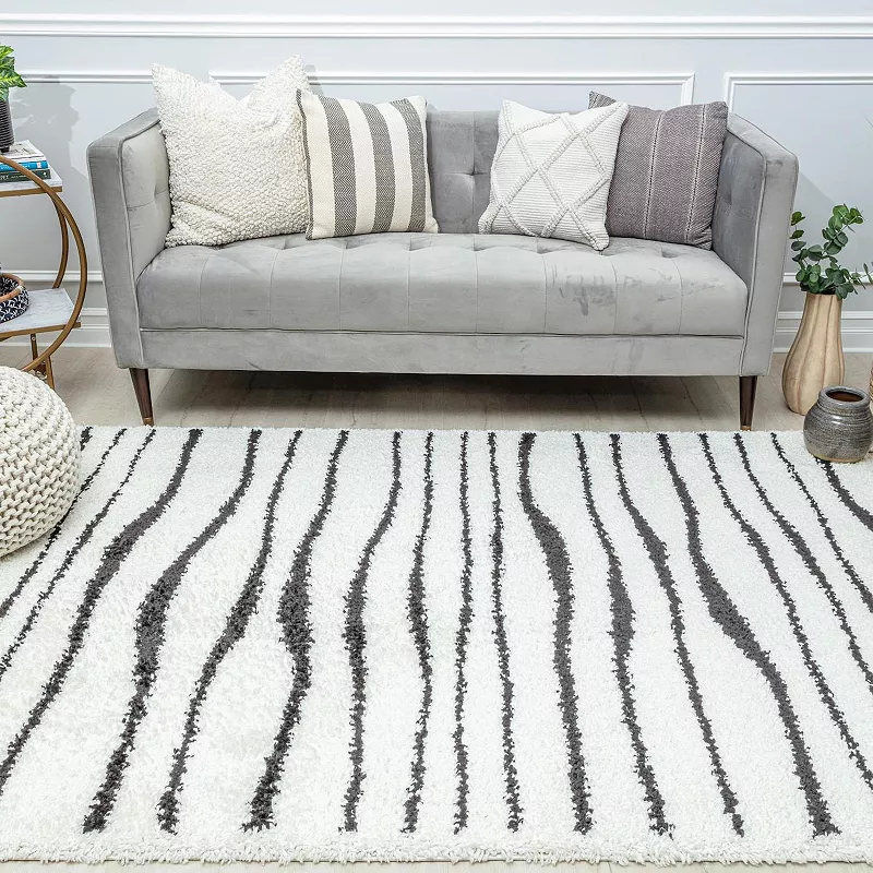 CosmoLiving Rugs America Cyprus Modern Stripe Daydream Area Rug