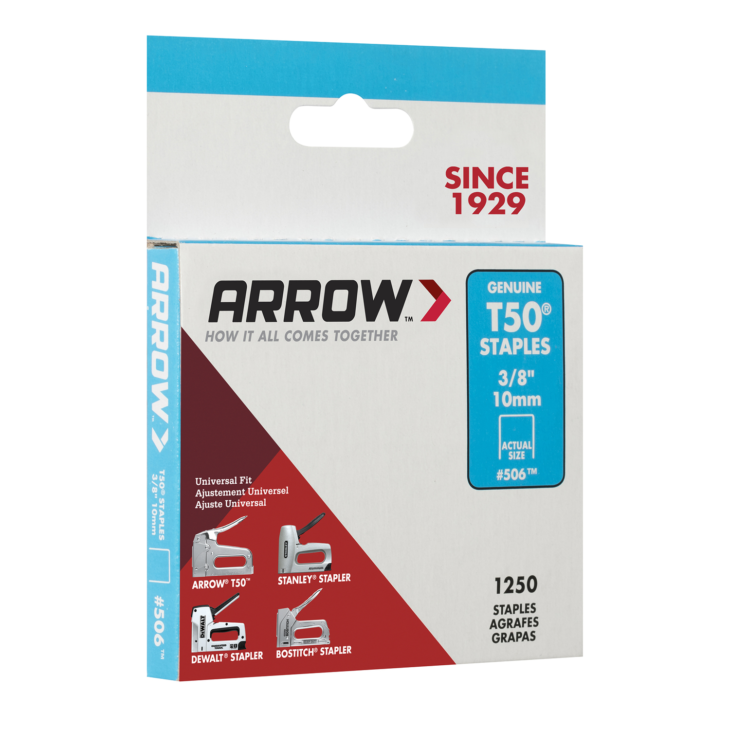 Arrow T50 3/8 in. W X 3/8 in. L Flat Crown Heavy Duty Staples 1250 pk