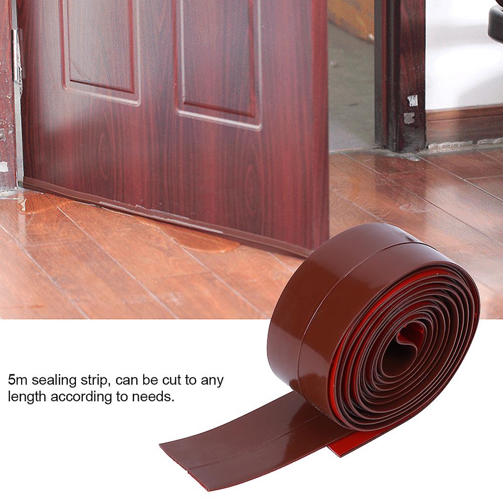 5m Glass Door Window Dust-proof Waterproof Self-adhesive Sealing Strip Sticker Dark Brown