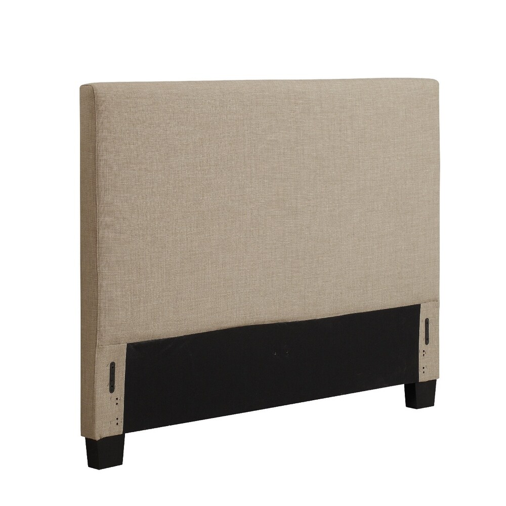 Elle California King Size Upholstered Headboard  Panel Design  Beige