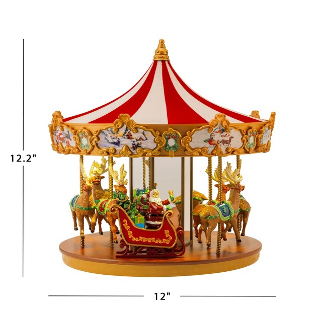 Mr Christmas Animated Led Very Merry Christmas Carousel Musical Decoration