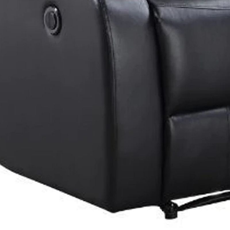 Power Recliner with Pocket Coil Seating and Pillow Top Arms， Black