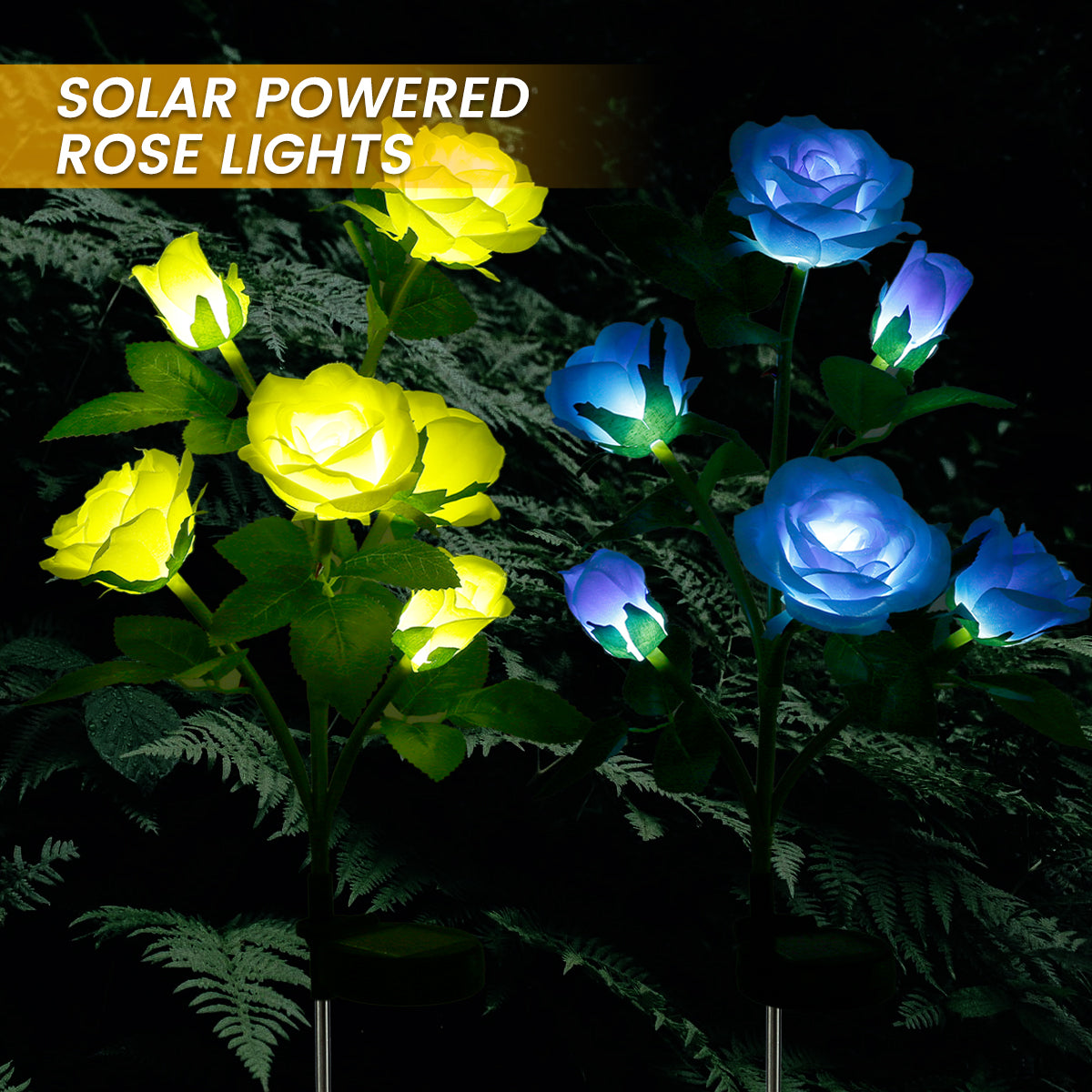 Willstar Solar LED Rose Flower Lights Garden Decorative Stake Lights IP65 Waterproof Solar Garden Lights with 6 Rose Flowers