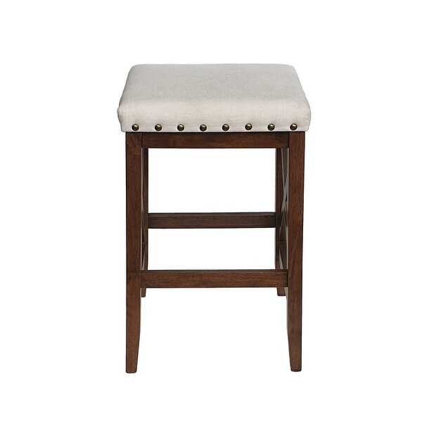 Greely Contemporary Farmhouse Upholstered Fabric Barstools (Set of 2) by Christopher Knight Home