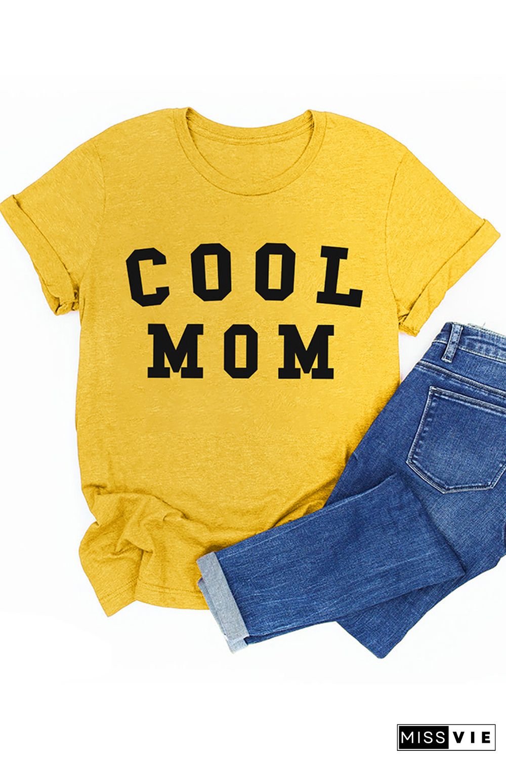 COOL MOM Print Graphic Tees for Women Wholesale Short Sleeve T shirts Top