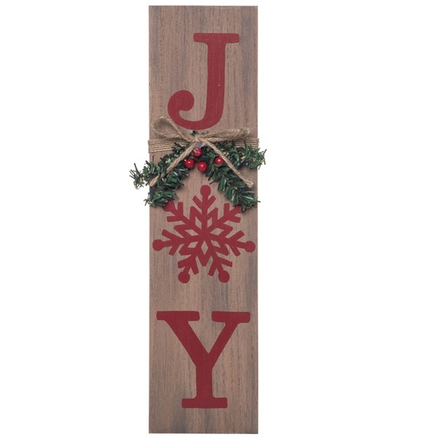 Transpac Wood 13 8 In Multicolored Christmas Joy snow Wall Decor