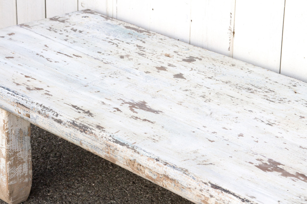 Aged White Farmhouse Style Coffee Table   Farmhouse   Coffee Tables   by De cor  Houzz