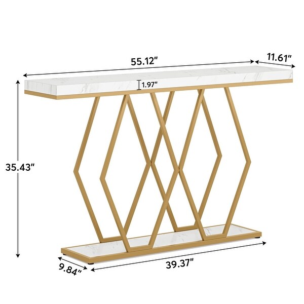 Gold Console Table， Modern Sofa Table for Entryway Living Room