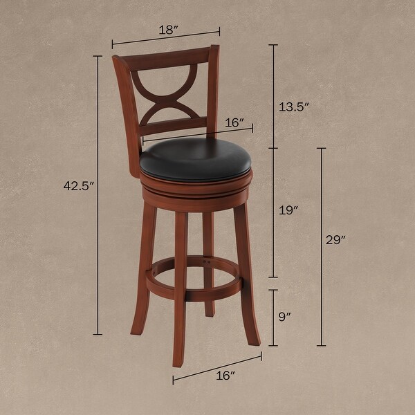 Windsor Home 29-Inch High Back Bar Stool with 360-Degree Rotating Seat