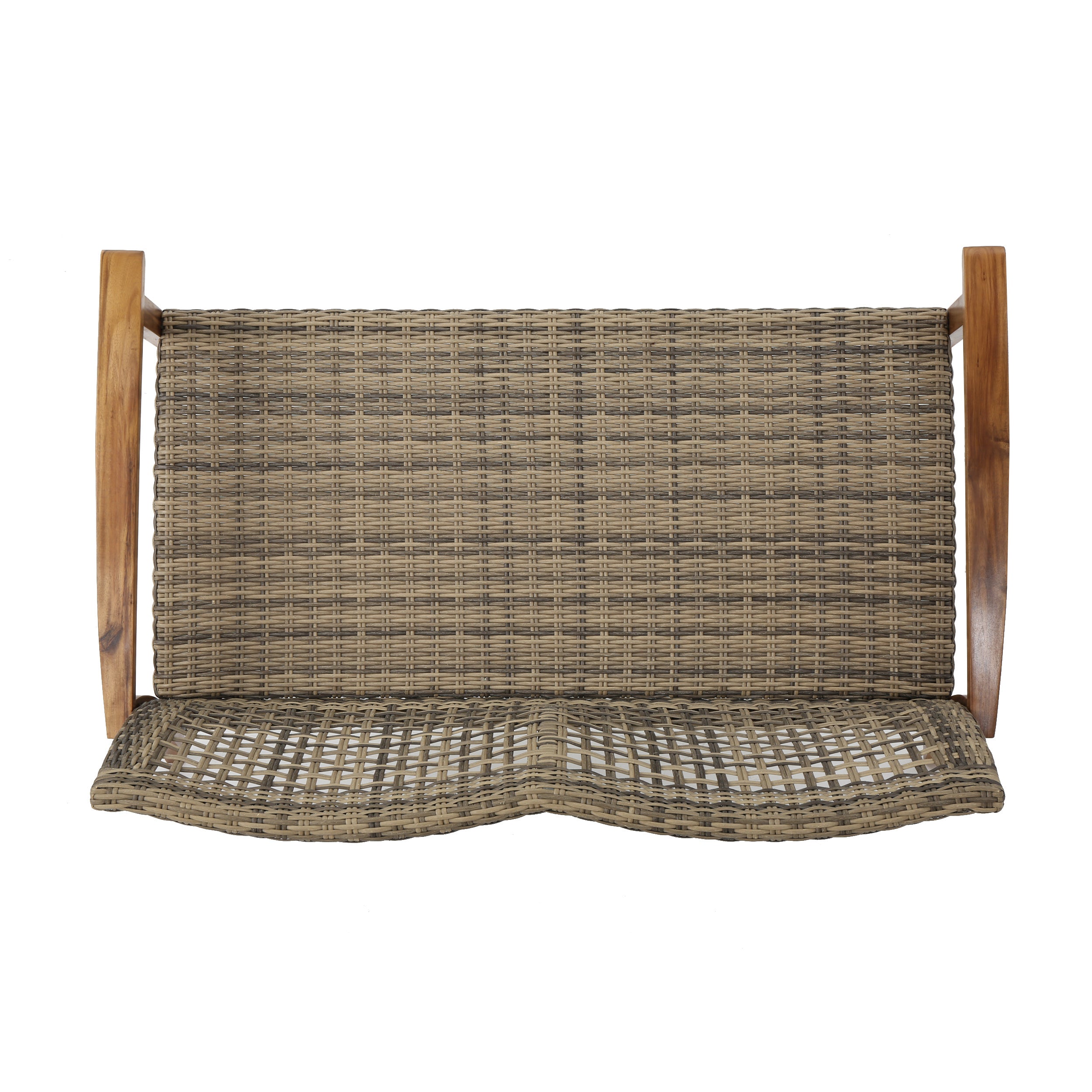 Levant Outdoor Wood and Wicker Loveseat