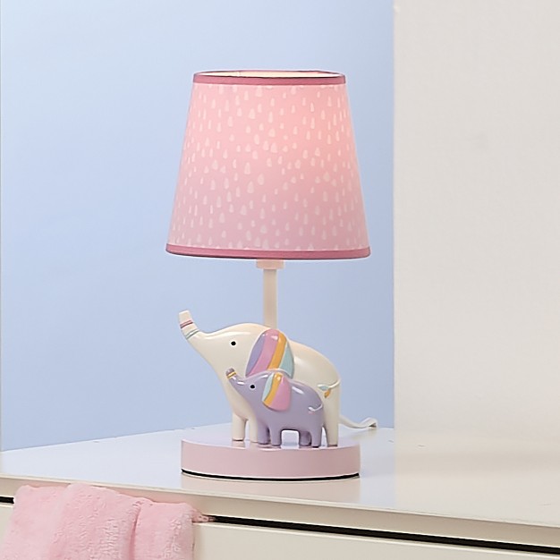 Bedtime Originals Elephant Dreams Pink lavender Nursery Lamp With Shade amp Bulb