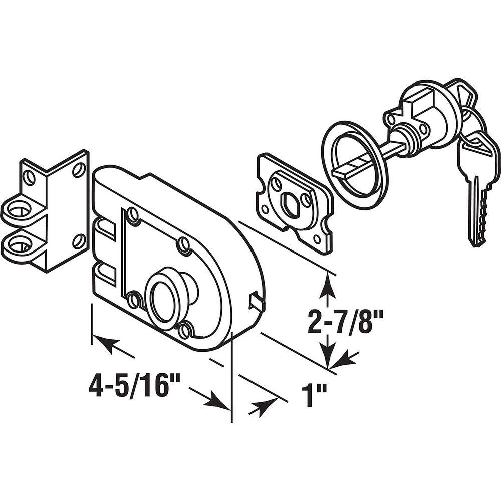 Prime-Line Diecast Brass Night Latch and Locking Cylinder U 10817