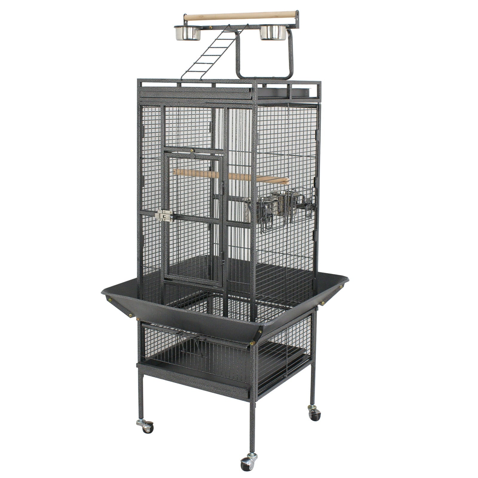 HomGarden 61/68-inch 2in1 Large Bird Cage Play Top W/Rolling Stand for Medium Parrot Bird