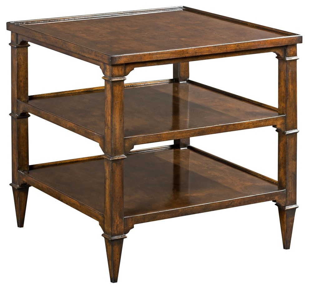 Side Table Woodbridge Square Galleried Top Molded Details Shelves   Traditional   Side Tables And End Tables   by EuroLuxHome  Houzz