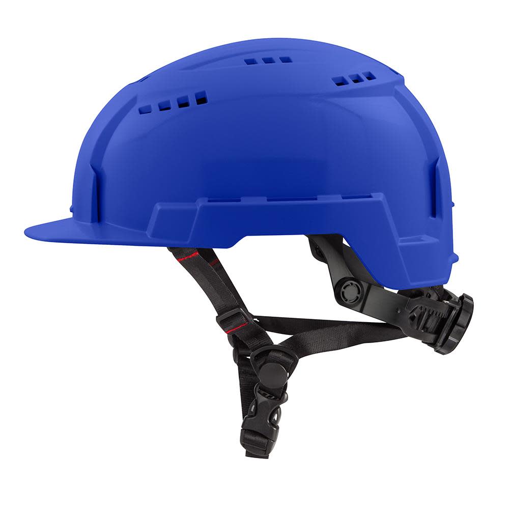 Milwaukee Blue Front Brim Vented Helmet with BOLT Class C