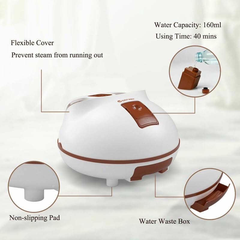 Steam Foot Spa Bath Massager, Foot Sauna Massage Machine with 3 Heat Levels, Pedicure Massage Rollers, Timing Function