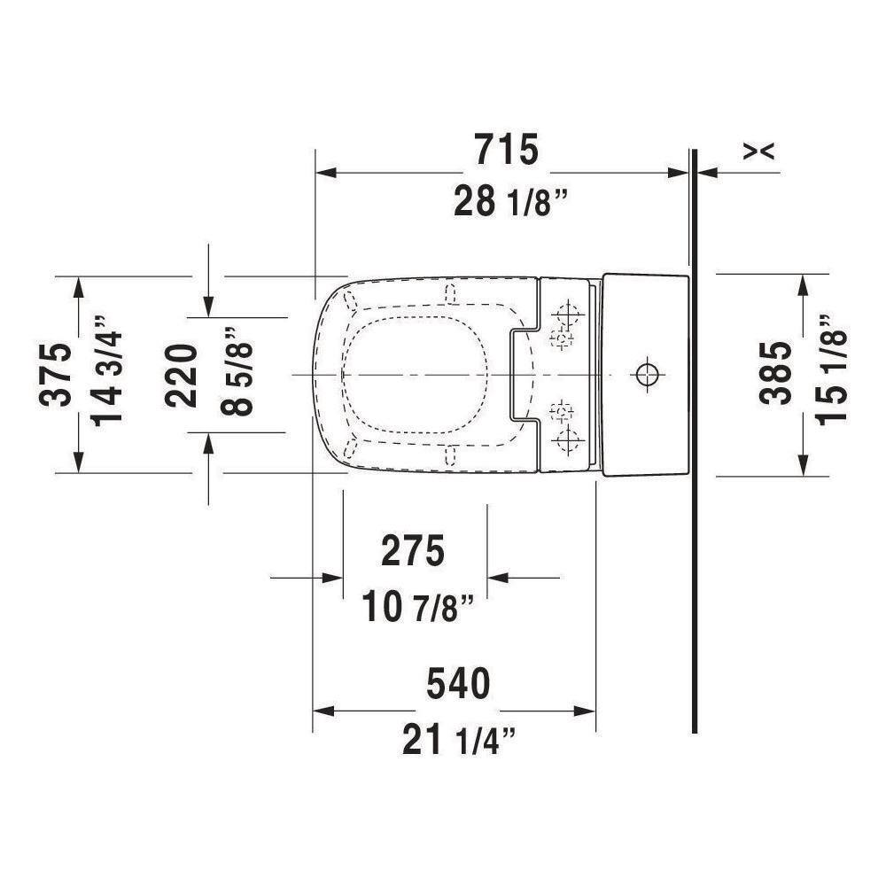 Duravit 1-Piece 0.92 GPF Dual Flush Elongated Toilet in White Seat Not Included 2157510005