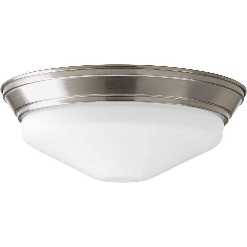 Progress Lighting 13.25 in. Flush Mount Collection 24 -Watt Brushed Nickel Integrated LED Flush Mount P350054-009-30